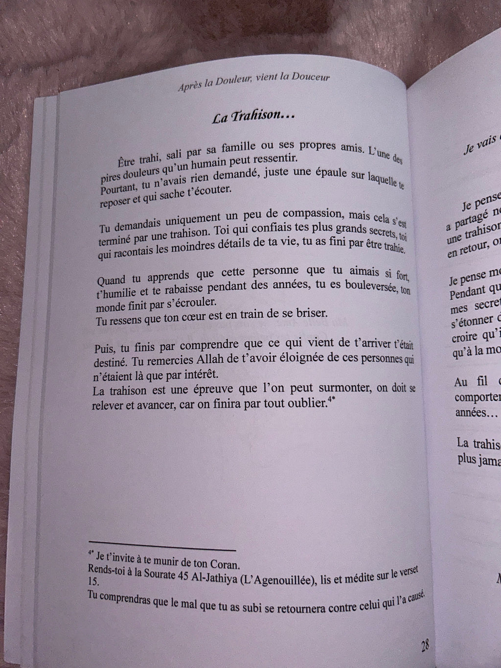 Après la Douleur, vient la Douceur